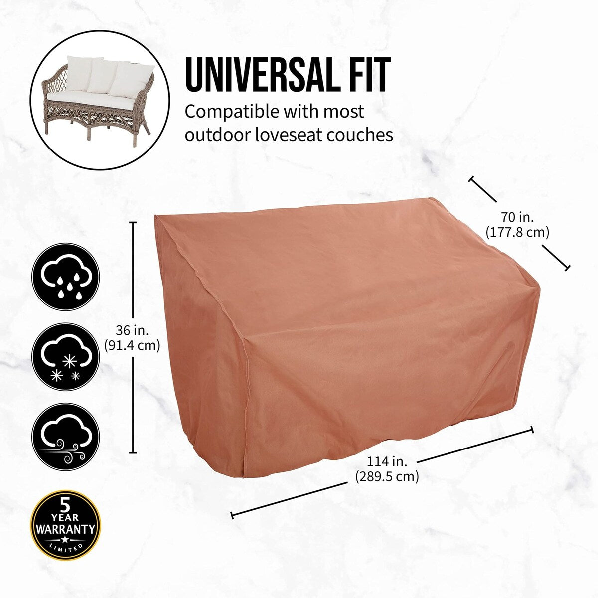 Hoan BBQ Loveseat Cover - 30"D x 52"W x 34"H