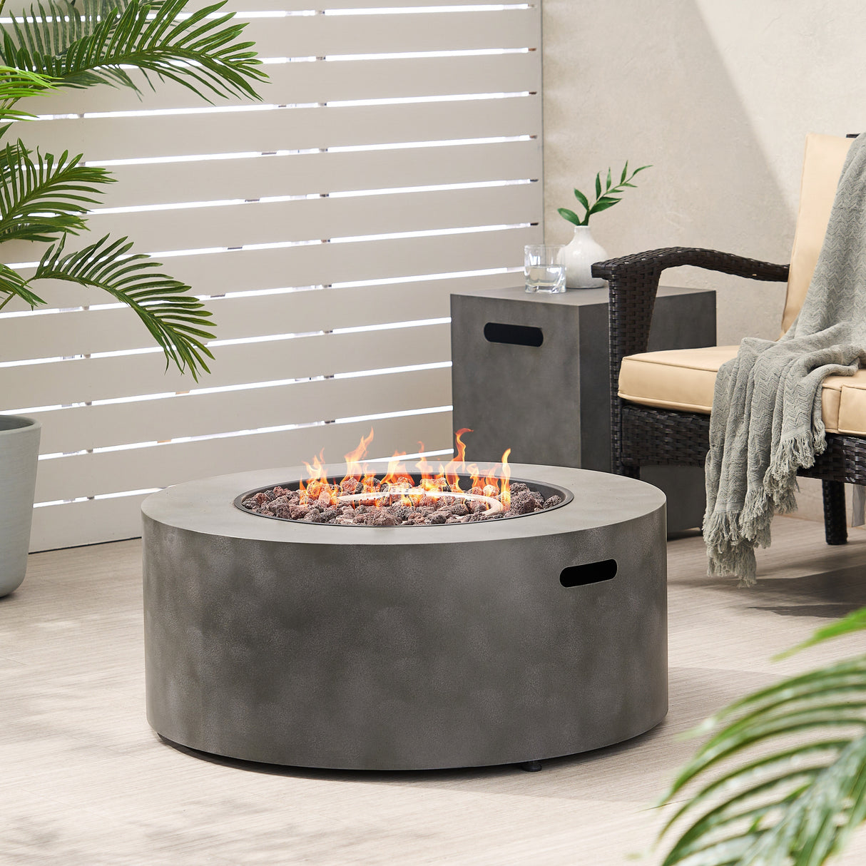 Hobbs Outdoor Iron Circular Fire Pit by Christopher Knight Home