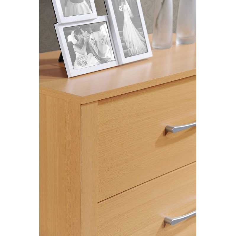 Hodedah 4-Drawer Chest in Beech