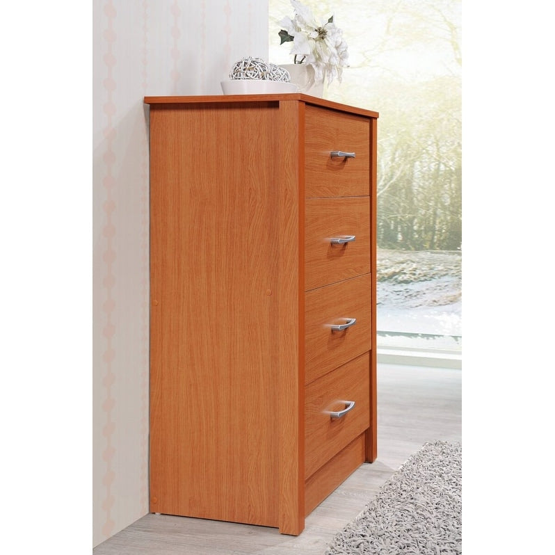 Hodedah 4-Drawer Chest in Beech