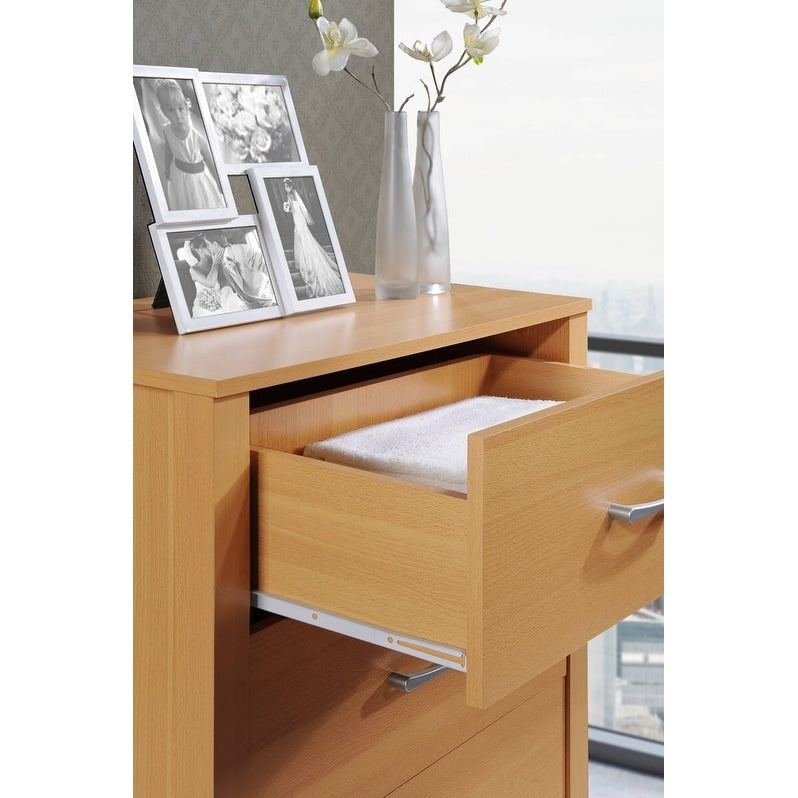 Hodedah 4-Drawer Chest in Beech