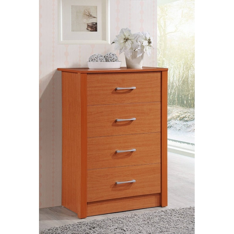 Hodedah 4-Drawer Chest in Beech