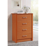 Hodedah 4-Drawer Chest in Beech