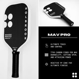 Holbrook Mav Pro 2.0, T700 3K Carbon Fiber Pickleball Paddle, Black