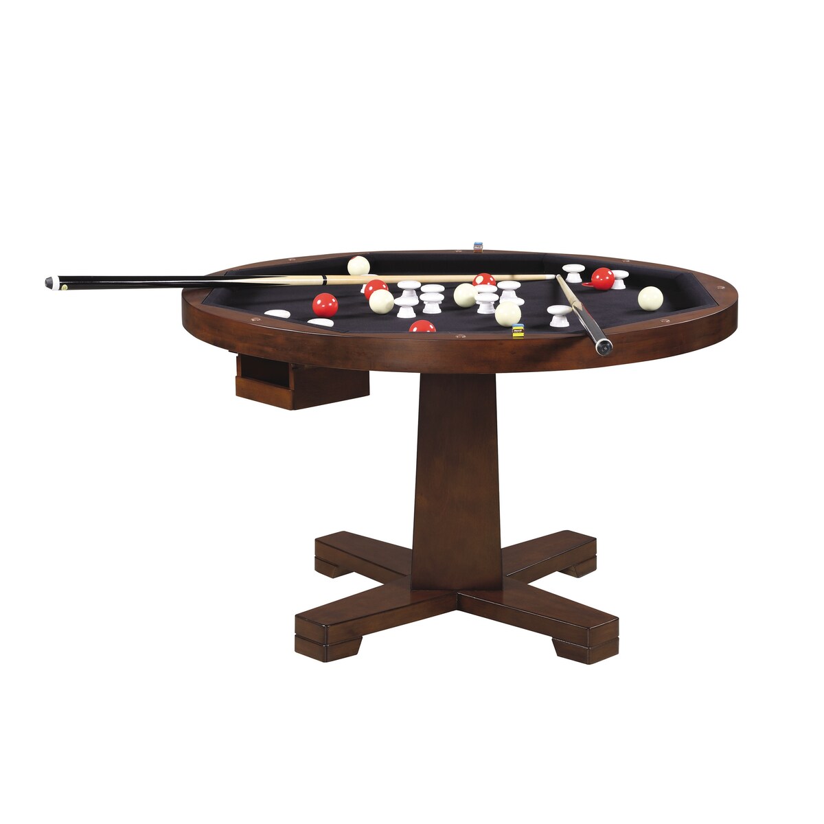 Holbrook Tobacco Game Table with 8 Cupholders