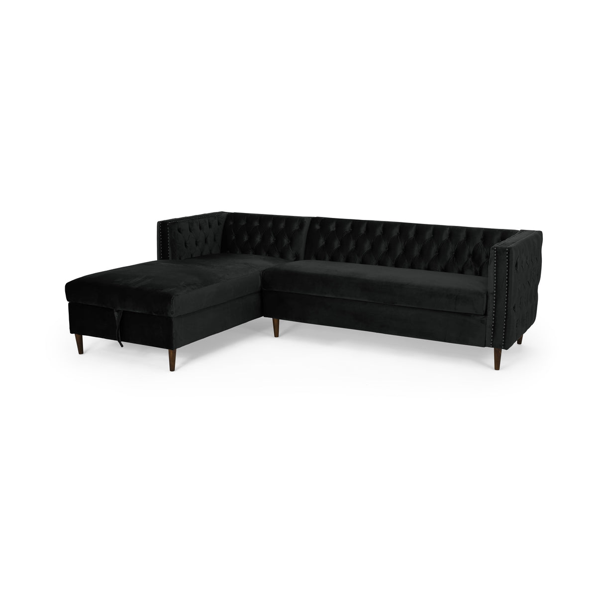 Holcomb Velvet Storage Sectional Sofa by Christopher Knight Home