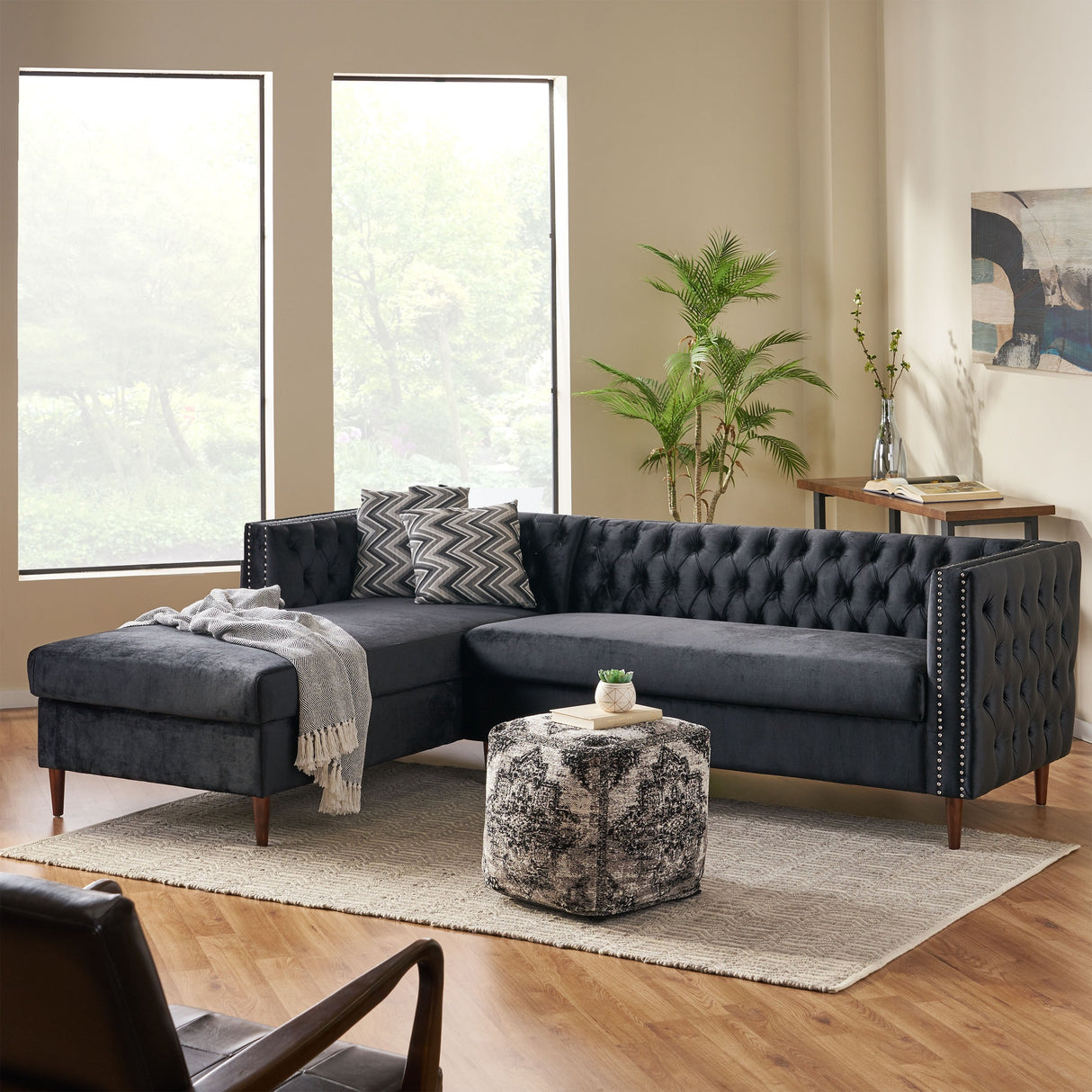 Holcomb Velvet Storage Sectional Sofa by Christopher Knight Home