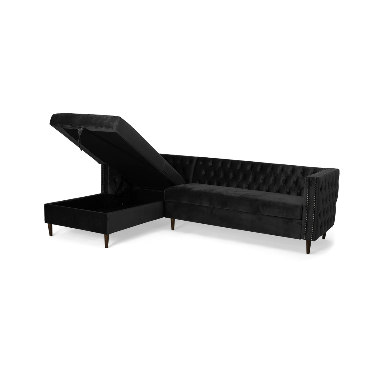 Holcomb Velvet Storage Sectional Sofa by Christopher Knight Home