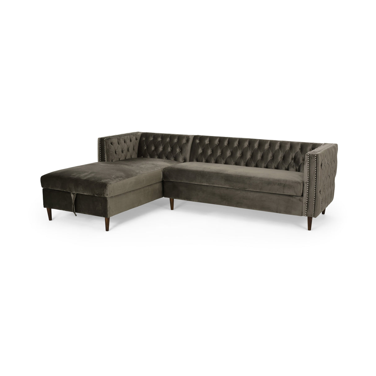 Holcomb Velvet Storage Sectional Sofa by Christopher Knight Home