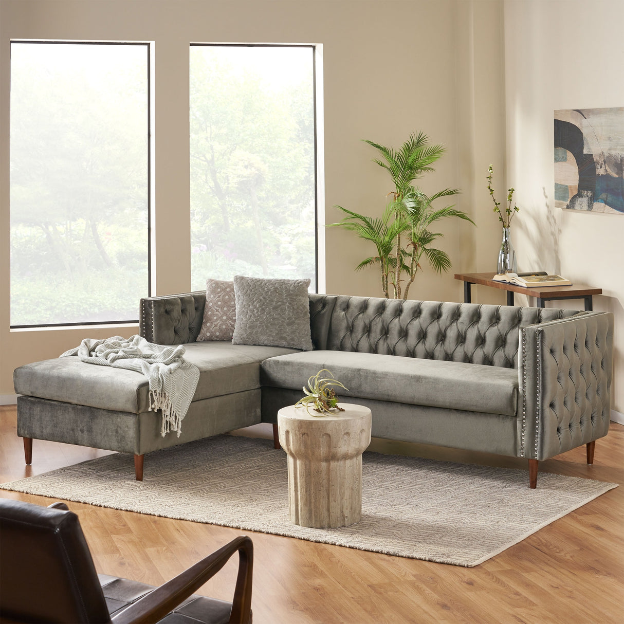 Holcomb Velvet Storage Sectional Sofa by Christopher Knight Home