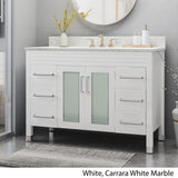 Holdame Contemporary 48" Wood Single Sink Bathroom Vanity with Carrera Marble Top by Christopher Knight Home