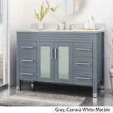 Holdame Contemporary 48" Wood Single Sink Bathroom Vanity with Carrera Marble Top by Christopher Knight Home