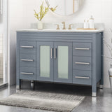 Holdame Contemporary 48" Wood Single Sink Bathroom Vanity with Carrera Marble Top by Christopher Knight Home