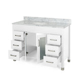 Holdame Contemporary 48" Wood Single Sink Bathroom Vanity with Carrera Marble Top by Christopher Knight Home