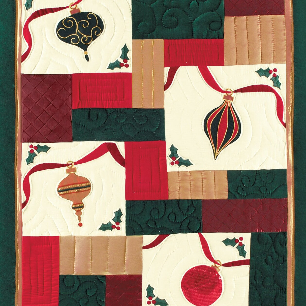Christmas Holiday Sparkle Hand Pieced Quilted Throw Blanket