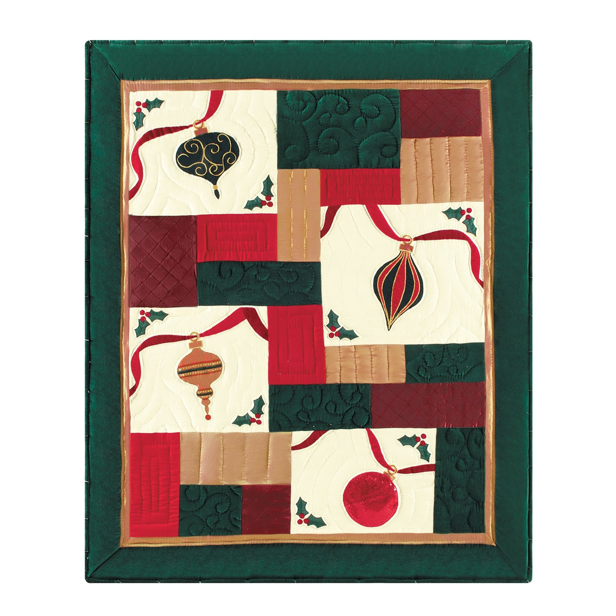 Christmas Holiday Sparkle Hand Pieced Quilted Throw Blanket