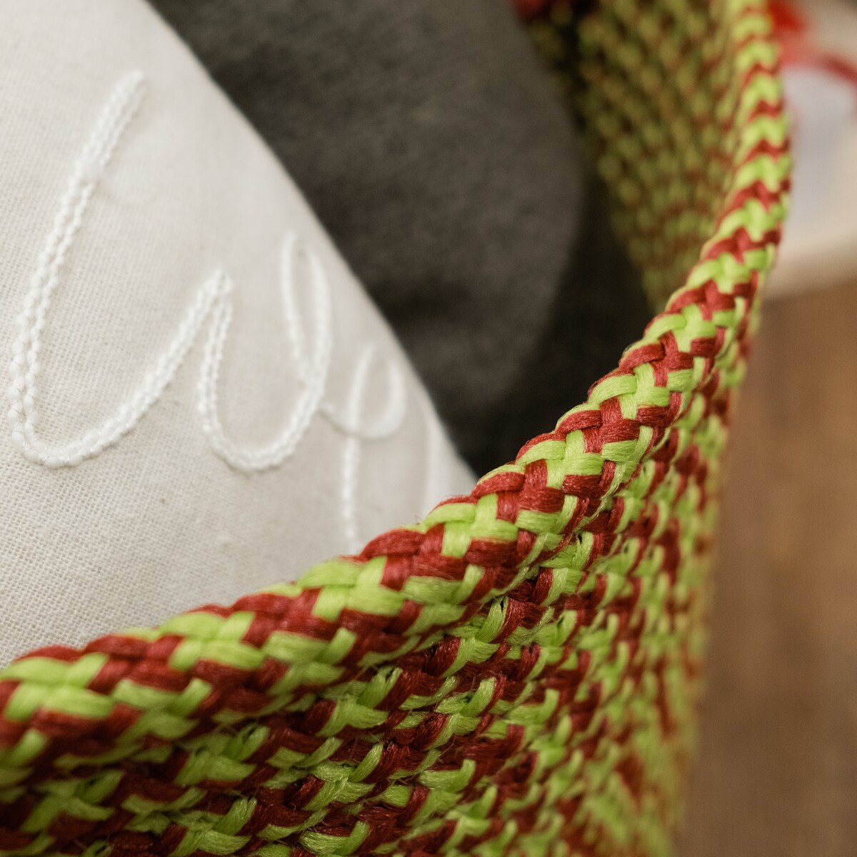 Christmas Holiday-Vibes Jumbo Houndstooth Basket - 20"x20"x15"