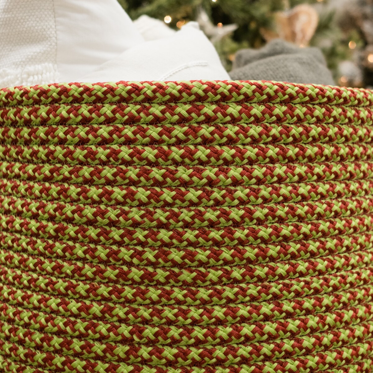 Christmas Holiday-Vibes Jumbo Houndstooth Basket - 20"x20"x15"