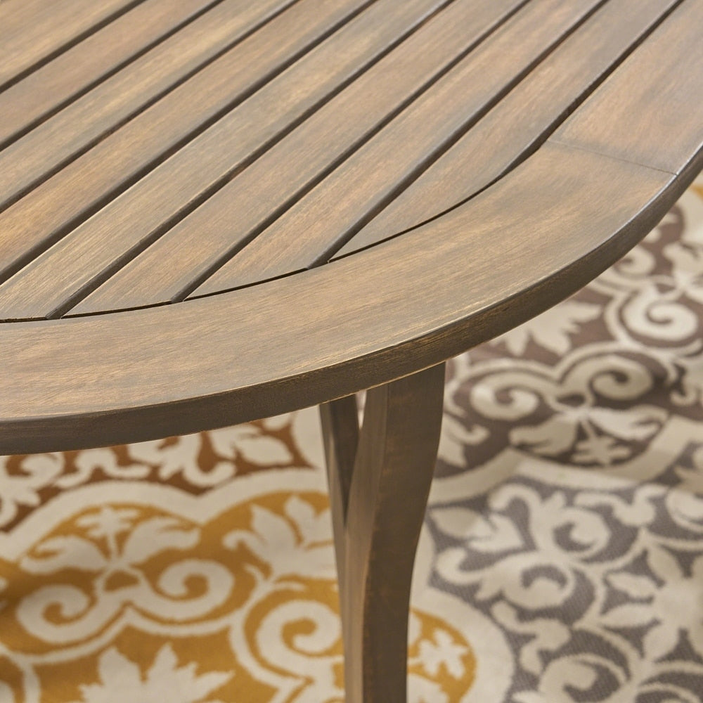 Holloway Outdoor 6-Seater Oval Acacia Wood Dining Set by Christopher Knight Home
