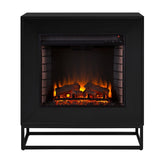 SEI Furniture Francis Contemporary Black Wood Electric Fireplace