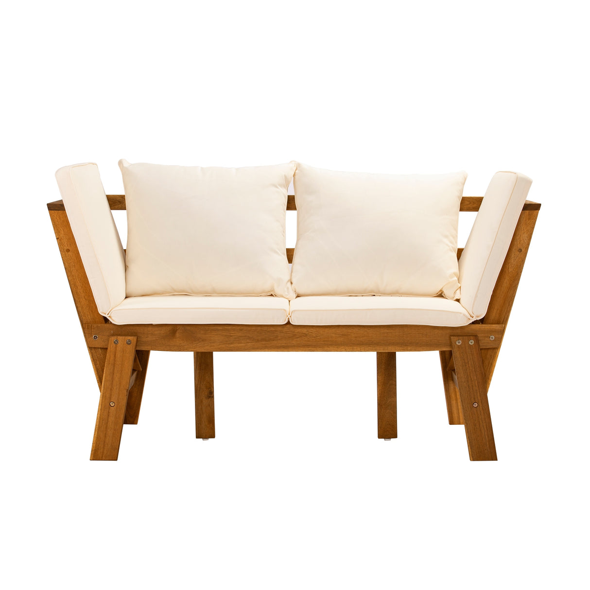 SEI Furniture Dolavon Outdoor Convertible Patio Lounge Loveseat Daybed
