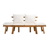 SEI Furniture Dolavon Outdoor Convertible Patio Lounge Loveseat Daybed