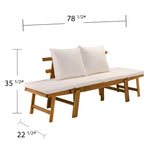 SEI Furniture Dolavon Outdoor Convertible Patio Lounge Loveseat Daybed