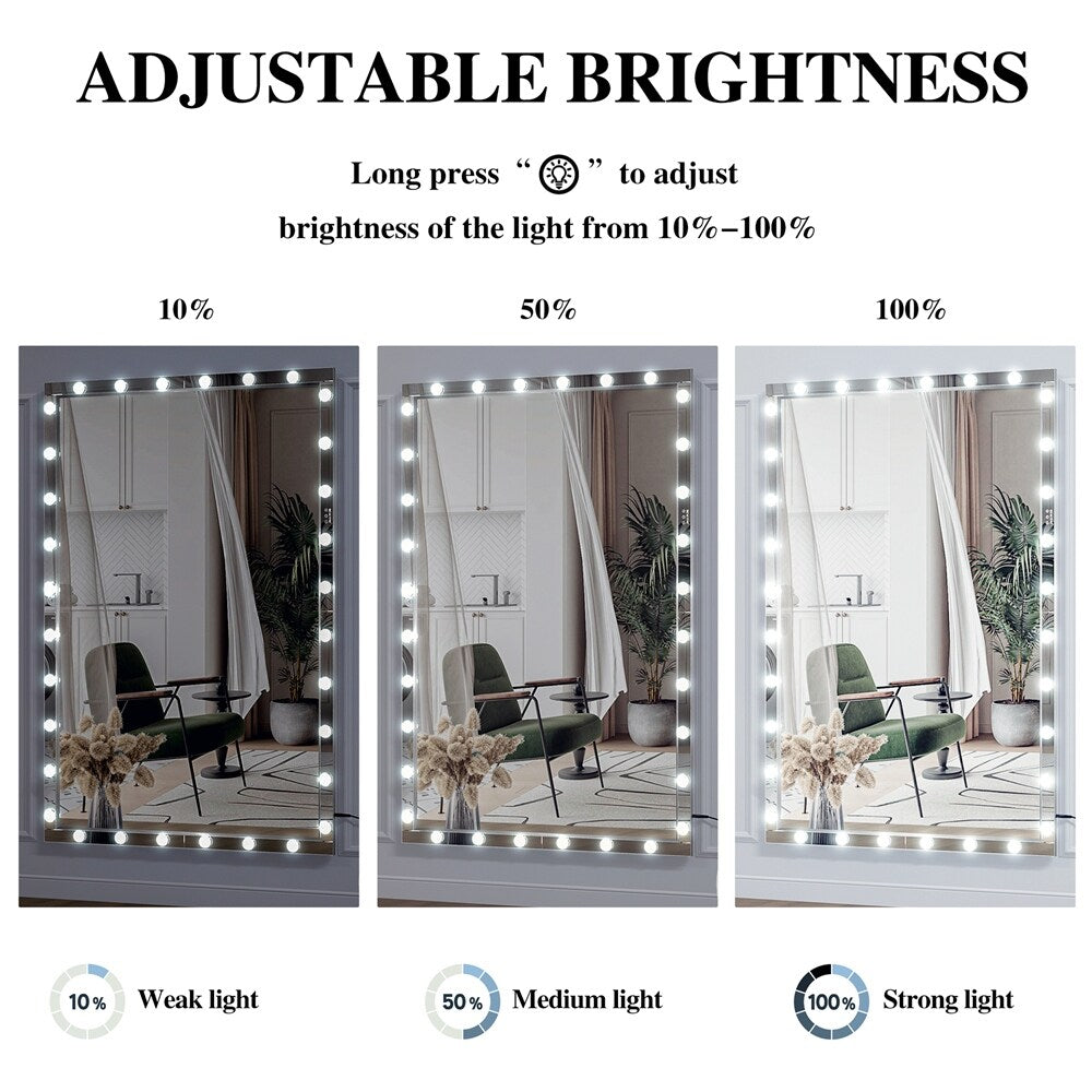 Hollywood LED Full Body Mirror with 3 Color Mode Lights