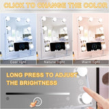 Hollywood Vanity Mirror with Lights 9 Dimmable Bulbs Wireless Charger Speaker Makeup Mirror with Smart Touch Control