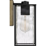 Holsten 1-Light Matte Black Wall Sconce with Clear Hammered Glass - Matte Black