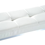 HomCom 39" Contemporary Tufted PU Leather Chrome Base Entryway Bench