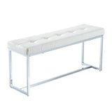 HomCom 39" Contemporary Tufted PU Leather Chrome Base Entryway Bench