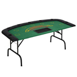 HomCom 72" 7 Player Foldable Half Poker Table - Blue/Black