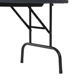 HomCom 72" 7 Player Foldable Half Poker Table - Blue/Black