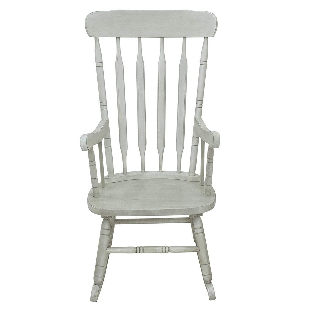 Rubberwood Indoor / Outdoor Porch Slat Rocking Chair