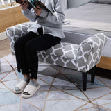 HOMCOM Small Linen Upholstered Ottoman Bench
