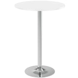 Homall Bistro Pub Table Round Bar Height Cocktail Table Metal Base MDF Top Obsidian Table with Black Leg 23.8inch Top - N/A