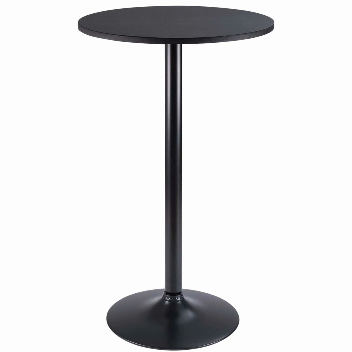 Homall Bistro Pub Table Round Bar Height Cocktail Table Metal Base MDF Top Obsidian Table with Black Leg 23.8inch Top - N/A