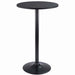 Homall Bistro Pub Table Round Bar Height Cocktail Table Metal Base MDF Top Obsidian Table with Black Leg 23.8inch Top - N/A