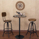 Homall Bistro Pub Table Round Bar Height Cocktail Table Metal Base MDF Top Obsidian Table with Black Leg 23.8inch Top - N/A
