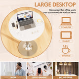 Homall Bistro Pub Table Round Bar Height Cocktail Table Metal Base MDF Top Obsidian Table with Black Leg 23.8inch Top - N/A