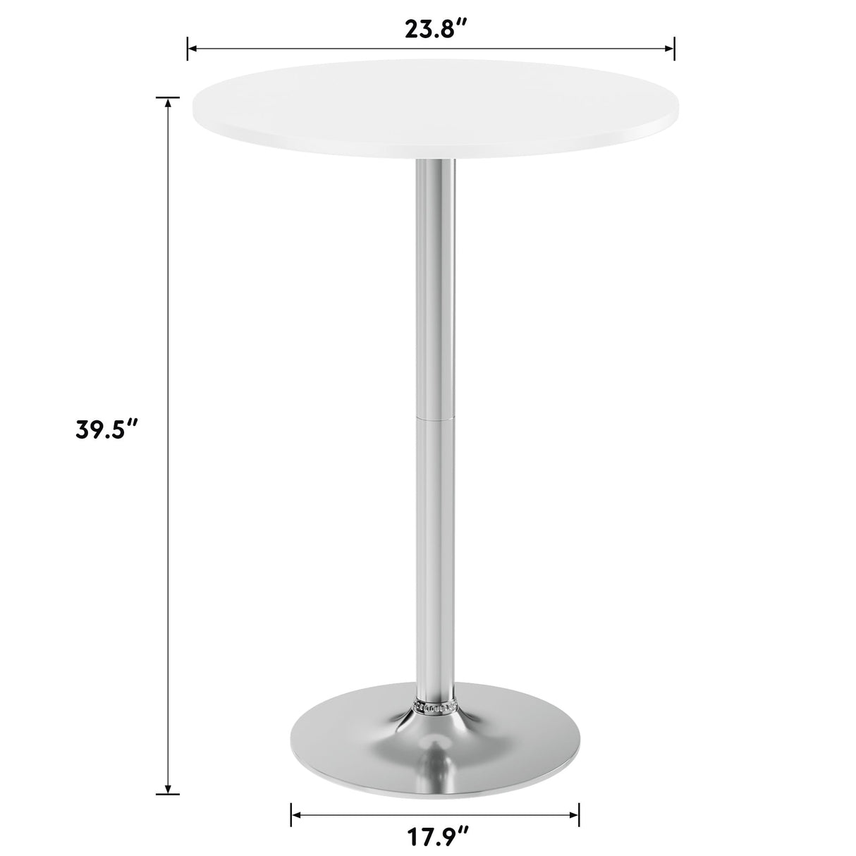 Homall Bistro Pub Table Round Bar Height Cocktail Table Metal Base MDF Top Obsidian Table with Black Leg 23.8inch Top - N/A