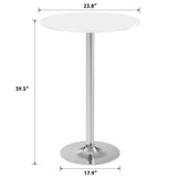 Homall Bistro Pub Table Round Bar Height Cocktail Table Metal Base MDF Top Obsidian Table with Black Leg 23.8inch Top - N/A