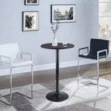 Homall Bistro Pub Table Round Bar Height Cocktail Table Metal Base MDF Top Obsidian Table with Black Leg 23.8inch Top - N/A