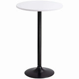 Homall Bistro Pub Table Round Bar Height Cocktail Table Metal Base MDF Top Obsidian Table with Black Leg 23.8inch Top - N/A