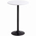 Homall Bistro Pub Table Round Bar Height Cocktail Table Metal Base MDF Top Obsidian Table with Black Leg 23.8inch Top - N/A