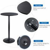 Homall Bistro Pub Table Round Bar Height Cocktail Table Metal Base MDF Top Obsidian Table with Black Leg 23.8inch Top - N/A