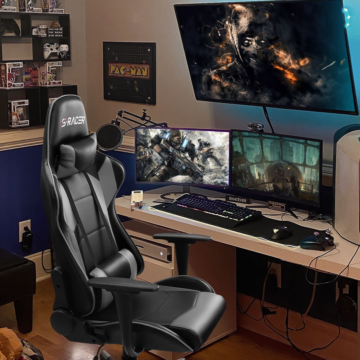 Homall Ergonomic Faux Leather Adjustable Swivel Office Gaming Chair