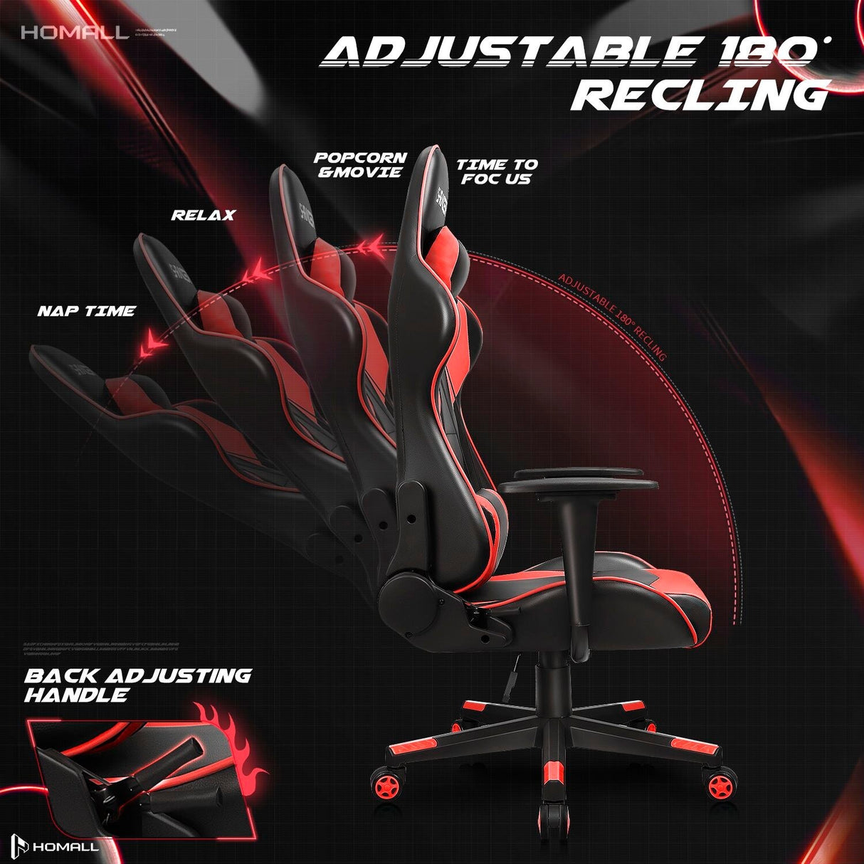 Homall Ergonomic Faux Leather Adjustable Swivel Office Gaming Chair