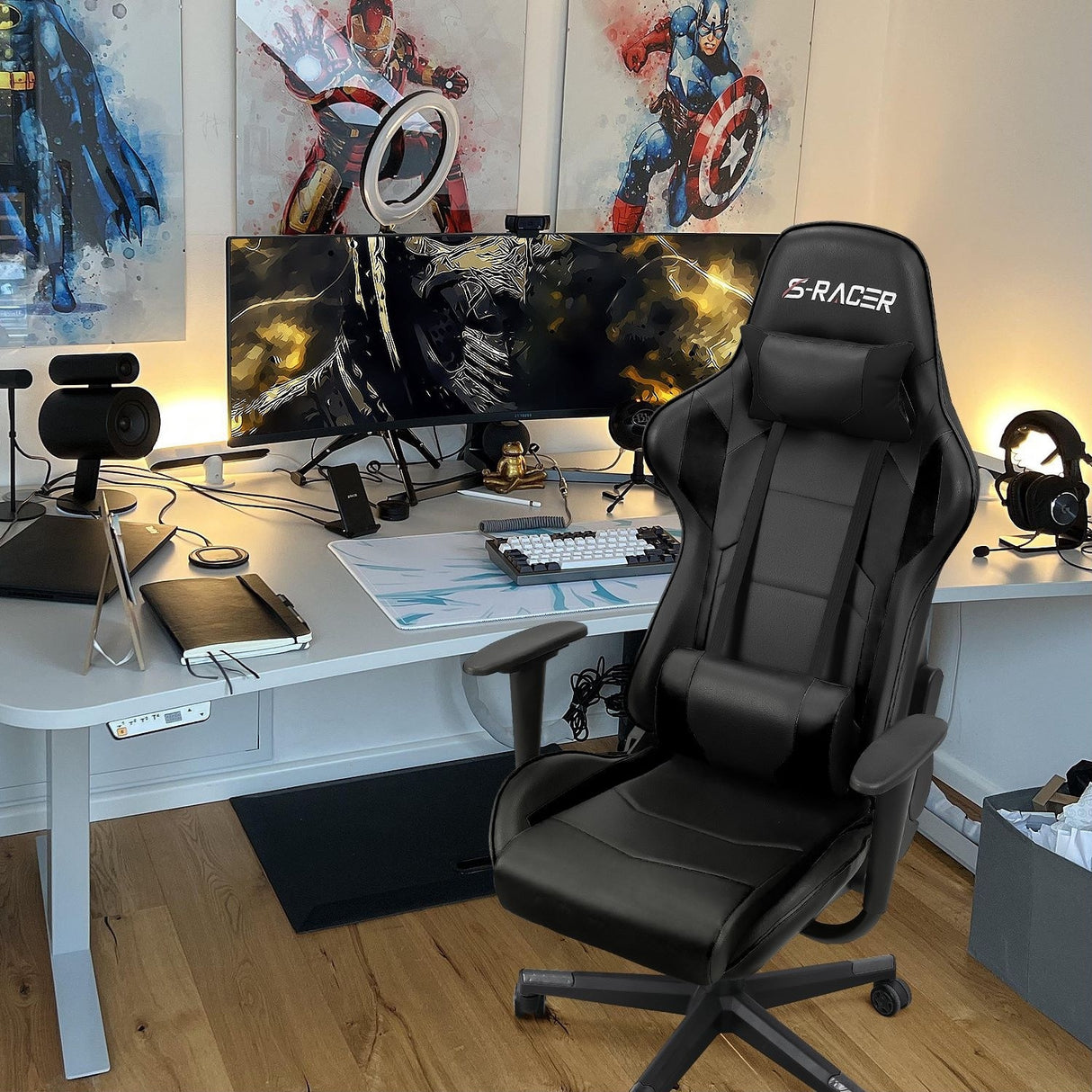 Homall Ergonomic Faux Leather Adjustable Swivel Office Gaming Chair